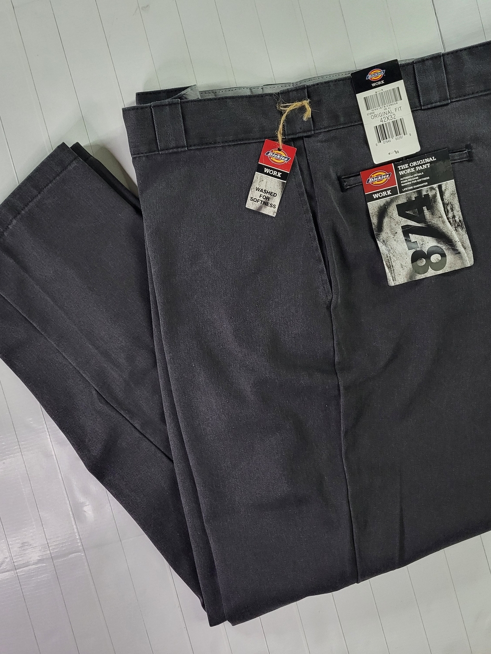 Dickies Men's 42x32 Charcoal Work Chinos - 874 Original Fit